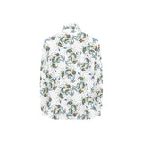 Peacock feather pattern Women's Long Sleeve Polo Shirt