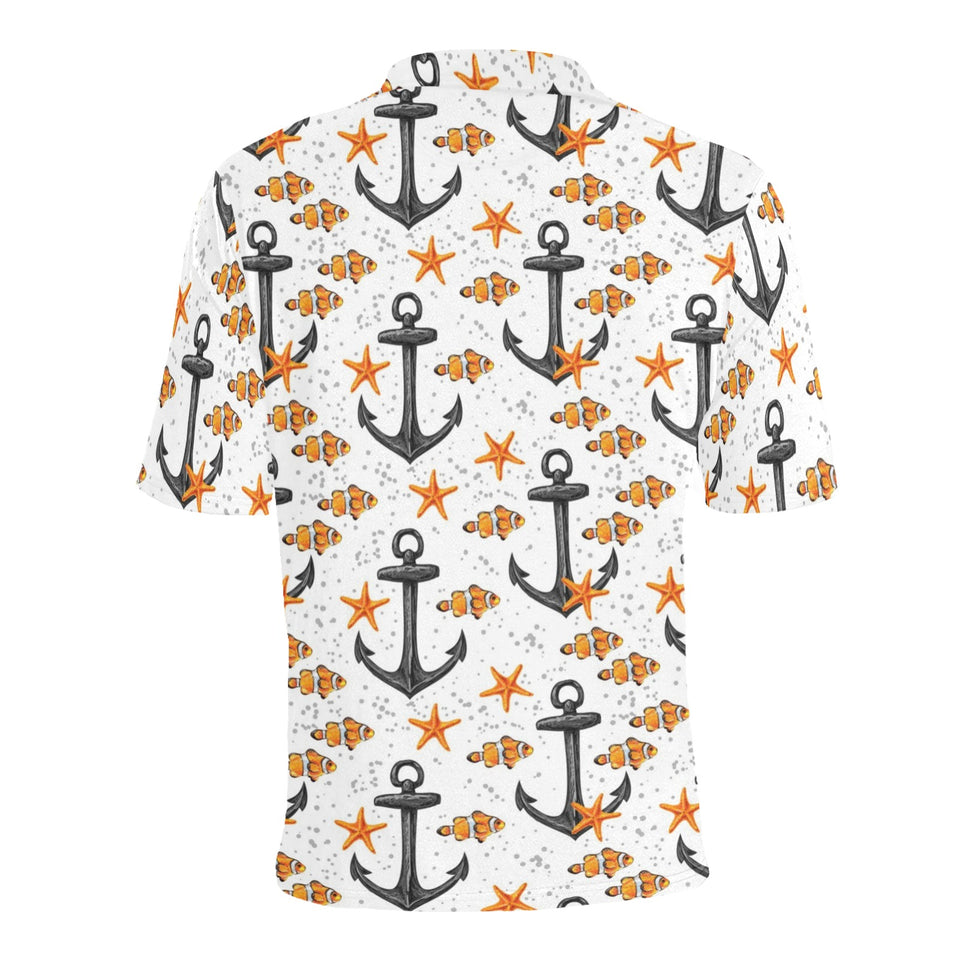 Clown Fish Pattern Print Design 02 Men's All Over Print Polo Shirt