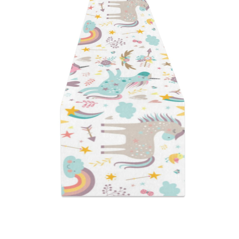Colorful unicorn pattern Table Runner