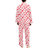 Lips Pattern Print Design 05 Men's Long Pajama Set