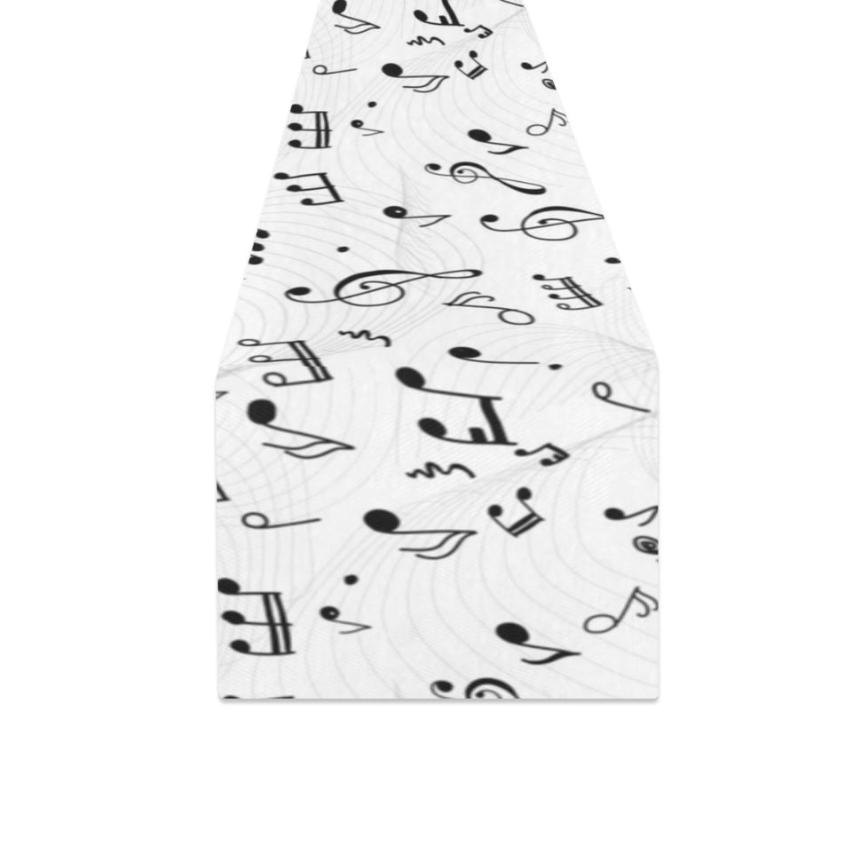 Music Notes Pattern Print Design 04 Table Runner