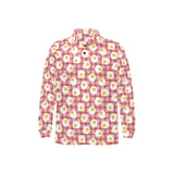 Fried Eggs Pattern Print Design 03 Men's Long Sleeve Polo Shirt