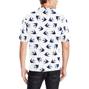 Swallow Pattern Print Design 03 Men's All Over Print Polo Shirt