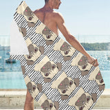 Happy pug pattern Beach Towel