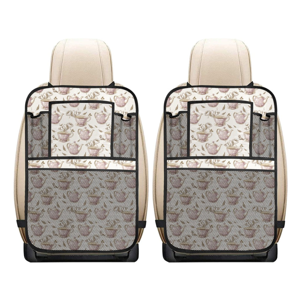 Tea pots Pattern Print Design 03 Car Seat Back Organizer