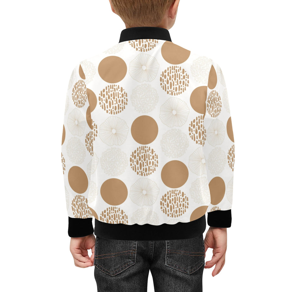 Gold Texture mushroom pattern Kids' Boys' Girls' Bomber Jacket