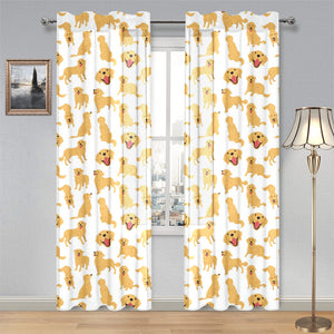Golden Retriever Pattern Print Design 05 Gauze Curtain