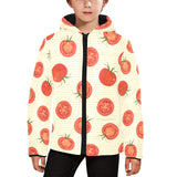 Tomato dot background Kids' Boys' Girls' Padded Hooded Jacket