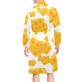 Cheese slice pattern Men's Long Sleeve Belted Night Robe
