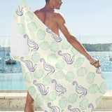 Seahorse shell pattern Beach Towel
