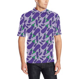 Eggplant Pattern Print Design 03 Men's All Over Print Polo Shirt