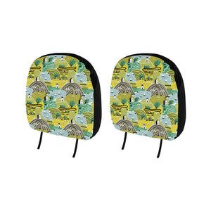 Hand drawn windmill pattern Car Headrest Cover