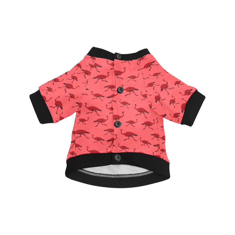 Ostrich Pattern Print Design 03 All Over Print Pet Dog Round Neck Fuzzy Shirt