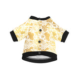 Gold grape pattern All Over Print Pet Dog Round Neck Fuzzy Shirt