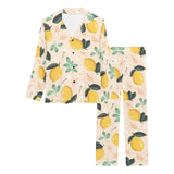 lemon flower leave pattern Women's Long Pajama Set