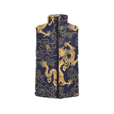 Gold dragon pattern Women's Padded Vest