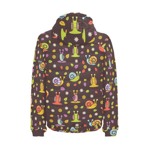 Snail Pattern Print Design 02 Men's Padded Hooded Jacket