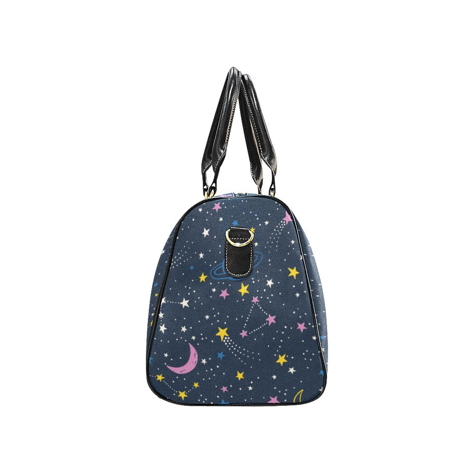 space pattern with planets, comets, constellations Travel Bag