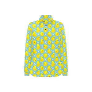 Duck Pattern Print Design 03 Women's Long Sleeve Polo Shirt