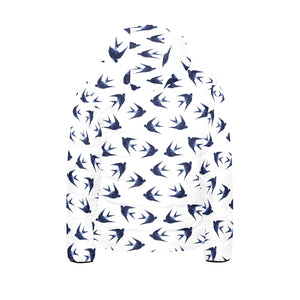 Swallow Pattern Print Design 03 Kids' Boys' Girls' Padded Hooded Jacket