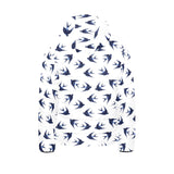 Swallow Pattern Print Design 03 Kids' Boys' Girls' Padded Hooded Jacket