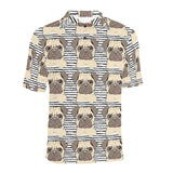Happy pug pattern Men's All Over Print Polo Shirt