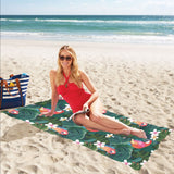 Parrot Palm tree leaves flower hibiscus pattern Beach Towel