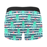 Cute octopuses heart striped background Men's All Over Print Boxer Briefs Men's Underwear