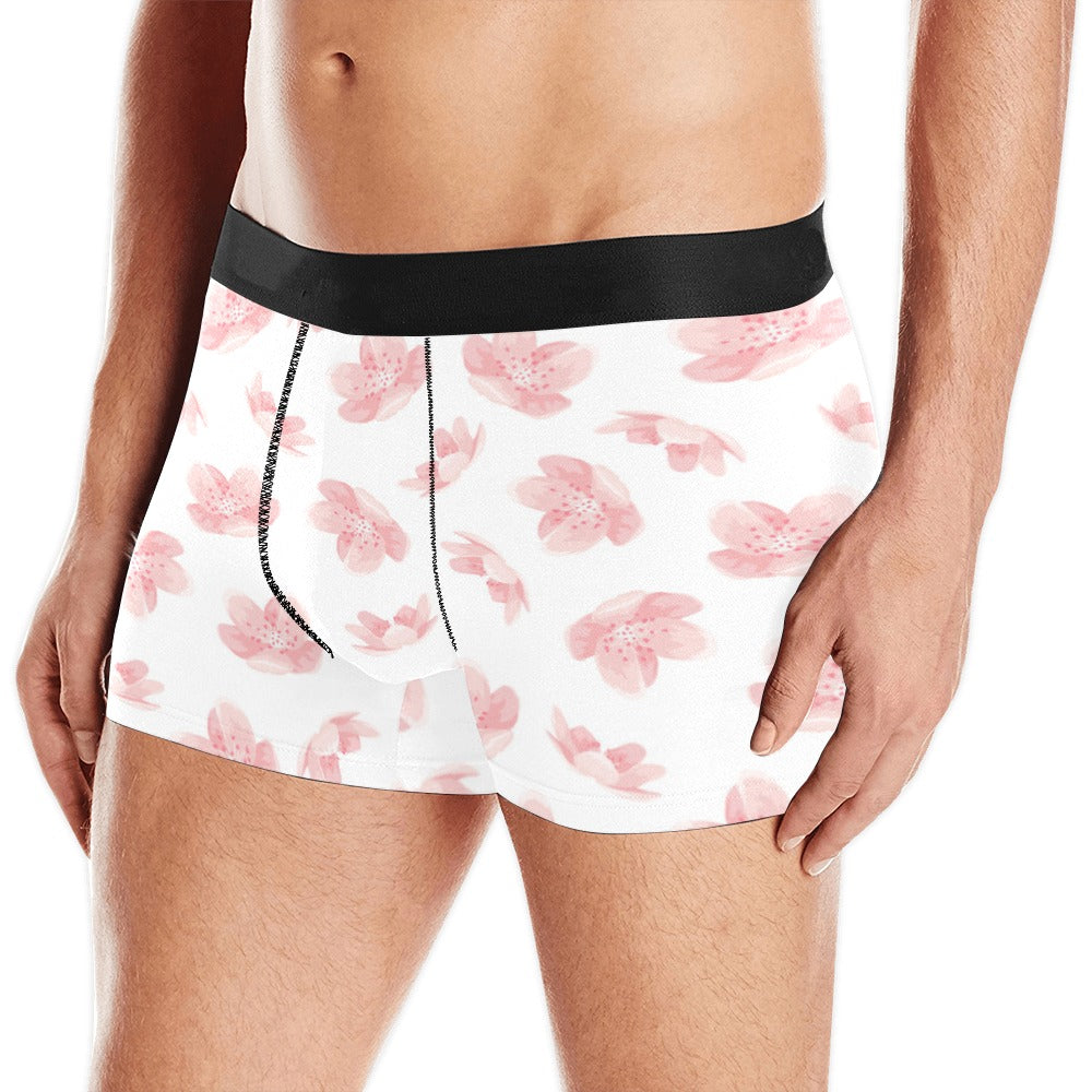 Pink sakura cherry blossom pattern Men's All Over Print Boxer Briefs Men's Underwear