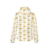 Pancake Pattern Print Design 03 Women's Padded Hooded Jacket