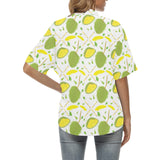 Durian pattern background Women's All Over Print Hawaiian Shirt