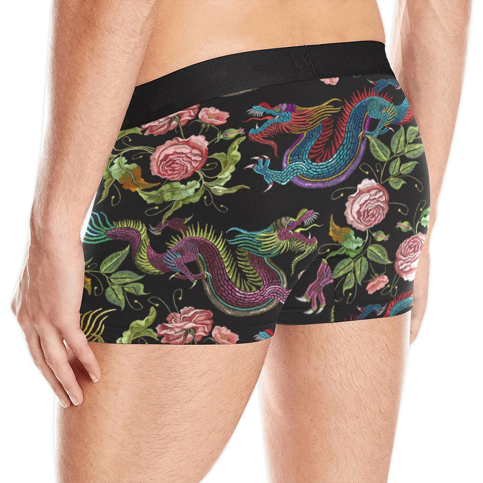 Dragons flower pattern Men's All Over Print Boxer Briefs Men's Underwear