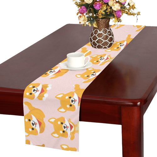 Cute shiba inu dog pattern Table Runner