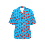 Ladybug Pattern Print Design 02 Women's All Over Print Hawaiian Shirt