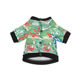 heliconia palm and monstera  leaves pattern All Over Print Pet Dog Round Neck Fuzzy Shirt