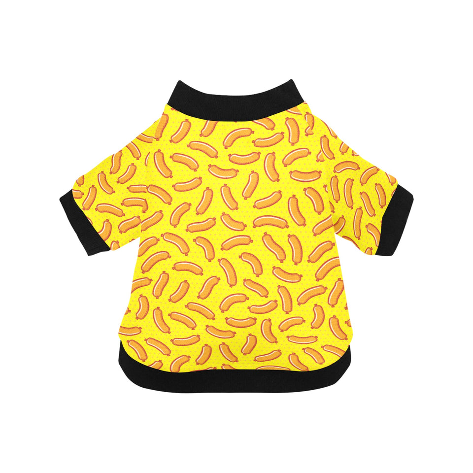 Sausage Pattern Print Design 01 All Over Print Pet Dog Round Neck Fuzzy Shirt