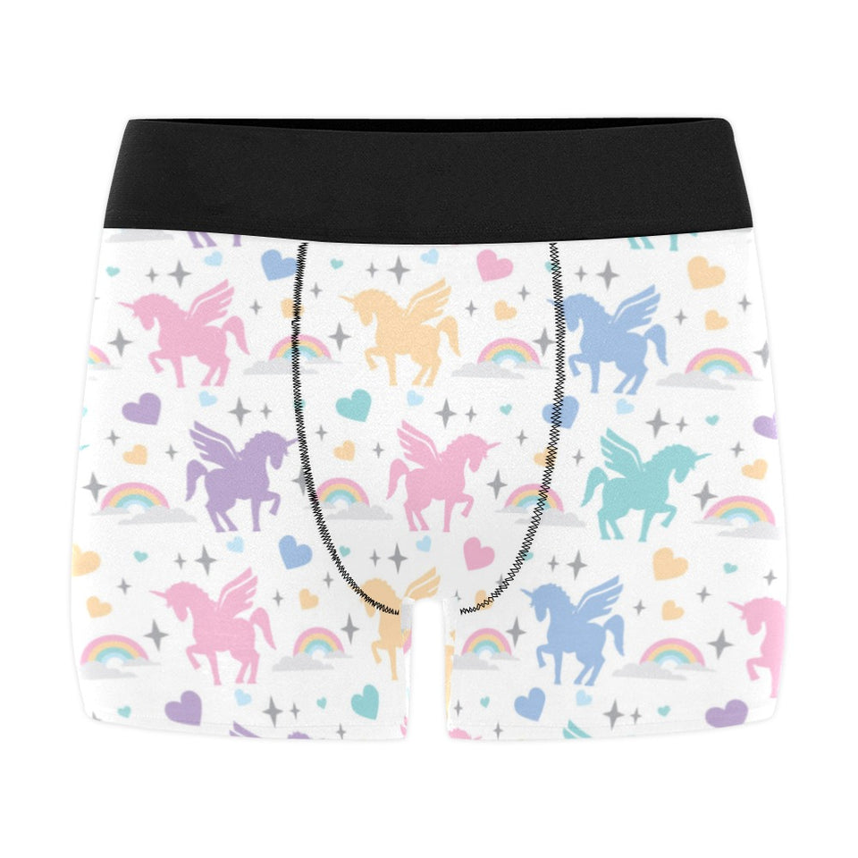 colorful unicorn rainbow heart pattern Men's All Over Print Boxer Briefs Men's Underwear