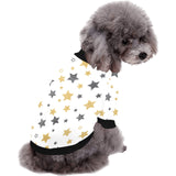 hand drawn gold black star pattern All Over Print Pet Dog Round Neck Fuzzy Shirt