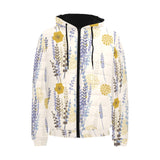 Lavender modern pattern blackground Men's Padded Hooded Jacket