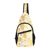 Gold grape pattern All Over Print Chest Bag