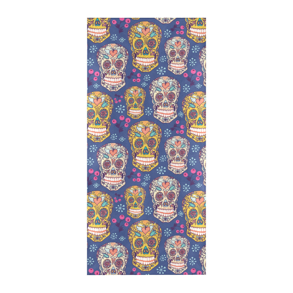 Sugar skull flower pattern Beach Towel