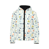 apples leaves pattern Kids' Boys' Girls' Padded Hooded Jacket