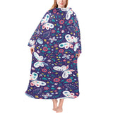 Colorful butterfly flower pattern.eps Blanket Robe with Sleeves