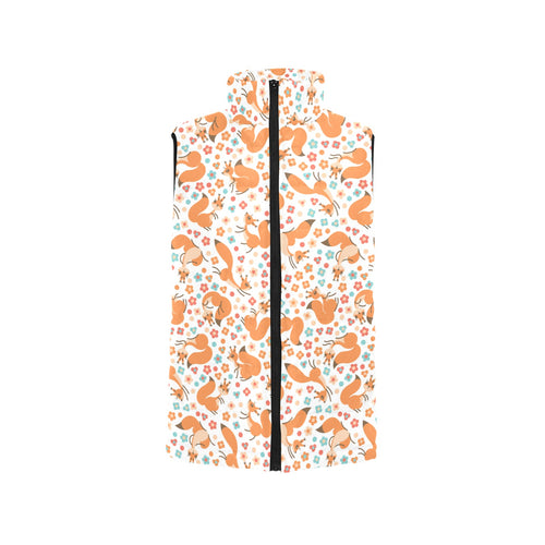 Squirrel Pattern Print Design 05 Women's Padded Vest