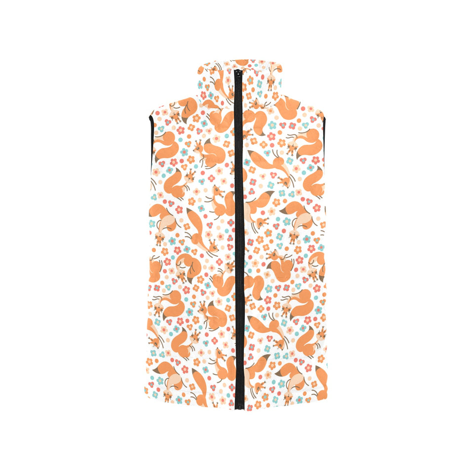 Squirrel Pattern Print Design 05 Women's Padded Vest