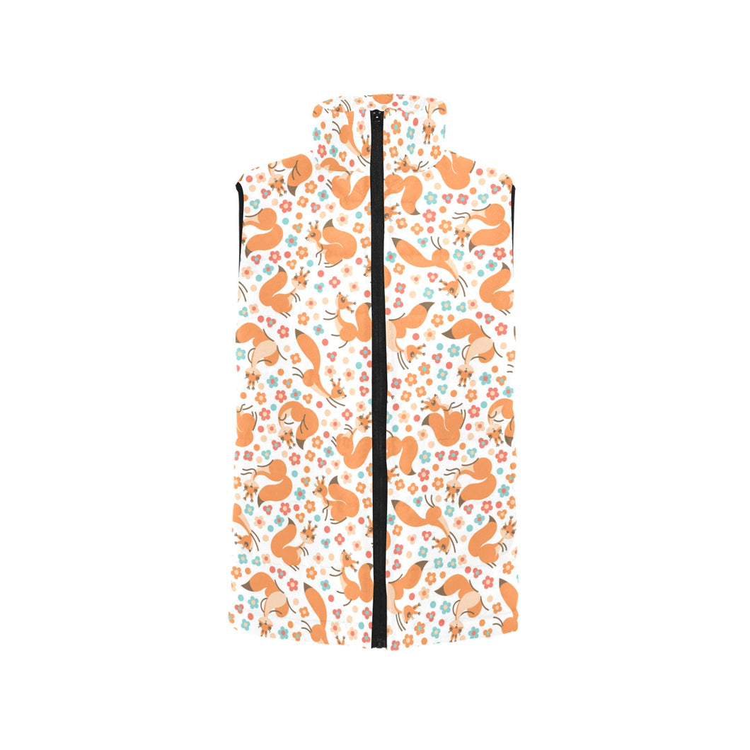 Squirrel Pattern Print Design 05 Women's Padded Vest