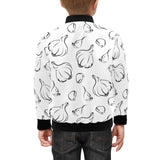 Garlic pattern black white Kids' Boys' Girls' Bomber Jacket