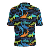 Colorful shark Men's All Over Print Polo Shirt