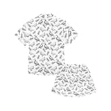 Pigeon Pattern Print Design 05 Kids' Boys' Girls' V-Neck Short Pajama Set