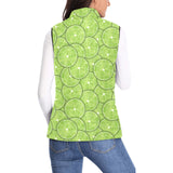 Slices of Lime pattern Women's Padded Vest